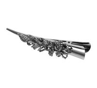 COLLBATH Pasador Cabello Grande Lazo y Cristales Brillantes, Pinza de Metal Gris para Peinados Vintage, Pinza Decorativa para Fiestas y Uso Diario, Accesorio para Mujer Elegante