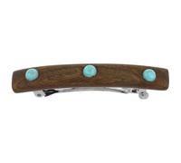 COLLBATH Pasadores de Pelo Vintage y Accesorios de Madera Cabello, Juego de 1 Clip Rectangular de Madera Incrustación Semipreciosa Turquesa Azul, Clip de Resorte Multifuncional para Mujer,
