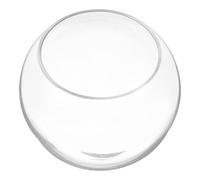 COLLBATH Pecera y Alta Transparencia Diseño Compacto de Vidrio Transparente Redonda para Decoración de Oficina y Hogar Plantas Hidropónicas y Conchas