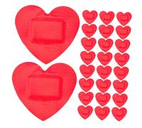 COLLBATH Pegatinas 50 Pcs Vendaje En Forma Corazón Lindo Yeso Primeros Auxilios Vendas Tela Flexible Gasas Hemostáticas Vendas Adhesivas Vendajes En Forma Corazon Impermeable Niño Rojo