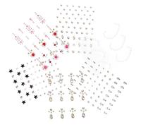 COLLBATH Pegatinas Adhesivas de Gemas de Imitación para Maquillaje Facial y Manualidades 6 Piezas Autoadhesivas Diseño de Gotas para Ojos Uso Fiestas Bodas y Carnavales