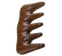 COLLBATH Peine de Madera Natural con Dientes Anchos Masajeador Ergonómico para Cabelludo Estimula Circulación Dolores Diseño Duradero para Mujer y Hombre