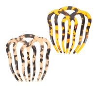 COLLBATH Peines Vintage de Ácido Acético para Cabello 2 Piezas 1 Marrón Oscuro 1 Marrón Claro Accesorios Cabello 7 Dientes para Peinados Multiusos para Mujeres y Niñas