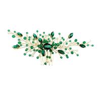 COLLBATH Peineta Cabello de Novia Cristales Verdes Accesorio Decorativo para Boda Tocado Nupcial Artesanal Diseño Cómodo y Sujeción Estable para Eventos Obsequios
