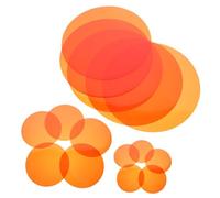 COLLBATH Películas Adhesivas de Luz Cálida para Iluminación Ambiental, 15 Piezas (50mm, 10cm, 15cm), Filtro Translúcido para Luces Led, Láminas de Gel Redondas para Lámparas y