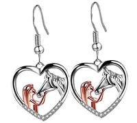 COLLBATH Pendientes Colgantes para Mujer Diseño de Caballo y Beso, Aleación Ligera y Creativa, Obsequio Adecuado para Niñas y Novias