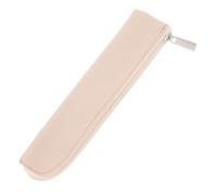 COLLBATH Pequeño Estuche para Lápices Lindo Pastillero Estuche Escolar Pequeñas Bolsas De Lápices Bolsa De Lápiz Pequeña Estuche De Lápices Delgado Manga De Lápiz Beige Cuero PU