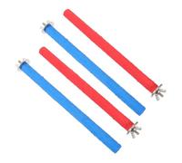 COLLBATH Perchas para Loros 2 Rojas y 2 Azules Soporte De Cuarzo para Afilar Garras Juguete para Pájaros