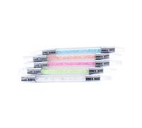 COLLBATH Pincel para Uñas Doble Punta, Cabeza de Silicona y Mango Acrílico, Adecuado para Arte de Uñas Artísticas