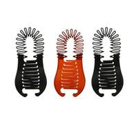 COLLBATH Pinzas Pelo Tipo Plátano 6 Unidades Negro y Marrón Accesorio para Peinar Cabello Peine Doble Herramienta Flexible para Sujetar y Crear Peinados Sencillos y Elegantes