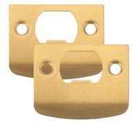 COLLBATH Placa de Cierre de Puerta Tipo D de Acero Inoxidable Color Dorado 2 Piezas Refuerzo Metálico para Cerradura Puertas de Madera Protección y Reparación para Bloqueo Lateral
