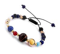 COLLBATH Pulsera Solar Del Sistema Solar Ajustable Cuentas De Natural y Guardiana Para Cumpleaños y Navidad