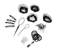 COLLBATH Redes Elásticas Invisibles para Moños Que Sujetan y Mantienen el Cabello en Su Lugar Cabello Negro Juego de Accesorios para Bailarinas y Competiciones de Danza