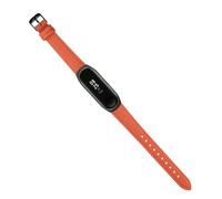 COLLBATH Reemplace Su Correa Vieja Con Esta Correa De Cuero Para Reloj Band 4. Ajuste Cómodo. Color Naranja. Marco Negro.