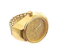 COLLBATH Reloj de Anillo Brillo para Mujer y Hombre, Diseño Simple y Moderno, Reloj de Dedo Elegante en Color Dorado, Accesorio de Moda Adecuado para Obsequio y Ocasiones Obsequios