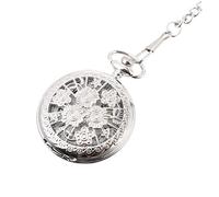 COLLBATH Reloj De Bolsillo Hueco Diseño De Flores Relieve Reloj De Bolsillo Vintage Moderno para Caballero