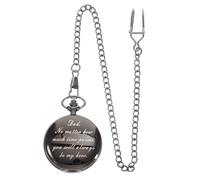 COLLBATH Reloj de Bolsillo Valentines Day Present portstiles Ordenador portstil Chain Romántico Aniversario el Boda Parejas mecánico para los Hombres día de San Valentín señoras Retro Black