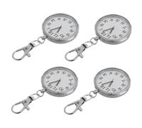 COLLBATH Reloj De Bolsillo Vintage Broche De Metal, Números Grandes y Claros, Paquete De 4 Unidades, Reloj De Enfermera para Mujer, Portátil para Estudiantes y Actividades Escolares