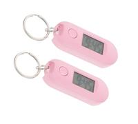 COLLBATH Reloj Digital de Bolsillo Luminoso Mini con Llavero, Pantalla Silenciosa, Portátil, para Niños y Enfermeras, Uso Escolar y Exterior, Color Rosa, Pack de 2 Unidades