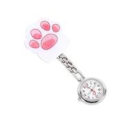 COLLBATH Reloj Electrónico de Diseño de Pata de Gato Reloj de Bolsillo Clip para Enfermeras Noche Accesorio Práctico