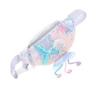 COLLBATH Riñonera Infantil De Lentejuelas Brillantes Diseño De, Bolso De Pecho para Niña, Bolso Cruzado Cómodo para Uso Diario, Plateado, Tamaño Pequeño