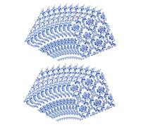 COLLBATH Servilletas Desechables de Papel Estampadas 80 Unidades Tamaño Estándar Absorción Alta para Fiestas Navideñas Banquetes Decoración Hogar Diseño Azul y Claro para Eventos