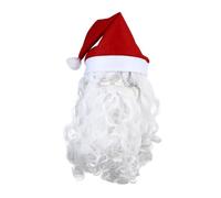 COLLBATH Set De Peluca Navideña Santa Claus Wig Barba Papá Noel Sombrero De Navidad Accesorios Cosplay