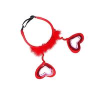 COLLBATH Sombrero De Fiesta para Perros Banda De Pelo De Accesorios De Traje De Boda para Perros Disfraz De Cupido Lazo para El Cabello Ajustable Sombrero De Santa Banda Elástica Amar Rojo