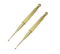 COLLBATH Sonda de Punto Auricular de Latón Dorado para Masaje y Detección de Área de Respuesta Mango Largo, 2 Piezas para Uso en Hospital y Hogar