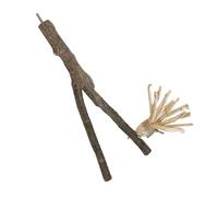 COLLBATH Soporte de Madera Natural para Periquitos Juguete de para Morder Cuerda Accesorio de Jaula para Aves Percha Decorativa de de Aburrimiento para