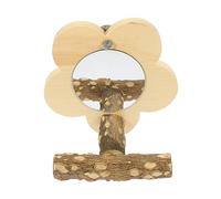 COLLBATH Soporte para Loros con Espejo Accesorio para Periquitos Juguetes para Pájaros Percha Decorativa