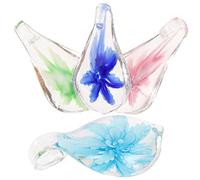 COLLBATH Soporte para Palillos Soporte para Bolígrafos 4 Piezas De Cristal con Dibujos De Flores Exquisita Decoración para Vajilla