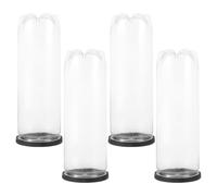 COLLBATH Soporte Transparente para Balones de Tenis de PVC Tapa Negra, Paquete de 4 Unidades, Práctico Organizador para Almacenamiento y Transporte de Bolas