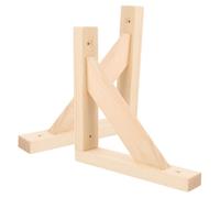 COLLBATH Soportes de Estantería de Madera Maciza 20X20Cm, 2 Unidades, Escuadras para Repisas de Pared, Soporte Estable para Almacenamiento en Hogar y Oficina