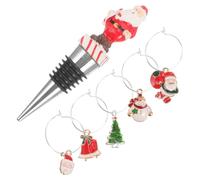 COLLBATH Tapón Metálico Para Botella De Vino Identificador De Navidad Forma De Corcho Irrompible Kit Navideño Tipo Tapón Reutilizable Tapa Para Botella De Bebida Carbonatada Tapas