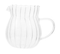 COLLBATH Tarro de Vidrio Transparente para Leche con Diseño Práctico y Vertedero Jarra Simple y Lisa para Salsa y Almacenamiento para Uso Doméstico y Café Latte