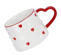 COLLBATH Taza de Cerámica Diseño de Corazón Taza para Beber Café y Jugo Asa Ergonómica Capacidad Media Adecuado para Uso en Hogar y Oficina para San Valentín