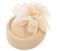 COLLBATH Tocado De Malla Neto Cabello Mini Pequeño Chicas Estilo Fiesta Pasador De Pelo Sombrero Fascinator Sombrero De Novia De Encaje Tocado De Novia Sombrero De Te Beige