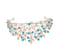 COLLBATH wedding bride tiara novia tiaras crown party banquete accesorio para el cabello de boda diadema nupcial decoraciones nupciales de la boda diademas de niñas pedrería Sky-blue