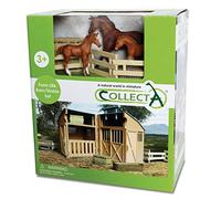 Collecta - Establo, maletín Plegable - con 3 Caballos y Accesorios - +3 (Deqube 90189695)