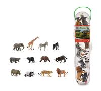 CollectA Juego de regalo con figuras de animales salvajes en tubo, 12 piezas, a
