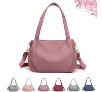 Collectale - Body Light and Versatile Casual Bag, Nylon Waterproof Shoulder Crossbody Bag with Multi-Pockets, for Women Daily (Dark-Pink)