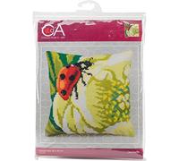 Collection D 'Art 40 x 40 cm, diseño de Flores, Kit de cojín de Punto de Cruz, diseño Mariquita