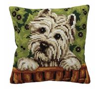 Collection D´Art Westy Pillow Cross Stitch Kit-15-3/4 X15-3/4