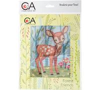 Collection D'Art Fawn Kit de Tapiz Ciervo, 100% algodón, Multicolor, 20 x 25 x 0.100 cm