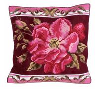 Collection D'Art Kit de cojín de Punto de Cruz: Rosa romántica 1