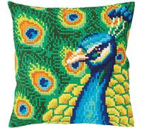 Collection D'Art Kit de Cojines, diseño de Pavo Real Orgulloso, 40 x 40, Multicolor, 40 x 40 cm
