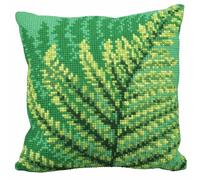 Collection d'Art Kit de punto de cruz: Cojín: Helechos Verdes