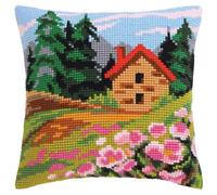 Collection D'Art Kit de punto de cruz para punto de cruz, diseño de casa de vacaciones