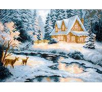 Collection D'Art Taiga Haus Estampado Aida para Bordado de Cruz, Algodón, Multicolor, 29 x 40 cm